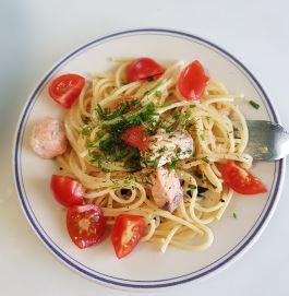 Спагетти с семгой